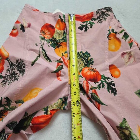 New 2 Maeve Anthropologie garden vegetable high-rise printed crop wide-leg pants - Picture 9 of 11